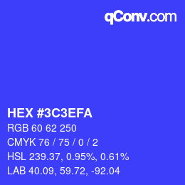 カラーコード: HEX #3C3EFA | qconv.com