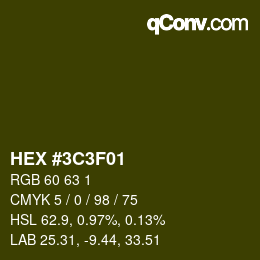 Color code: HEX #3C3F01 | qconv.com