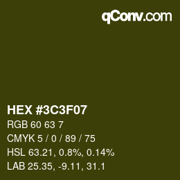 Color code: HEX #3C3F07 | qconv.com