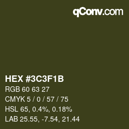 カラーコード: HEX #3C3F1B | qconv.com