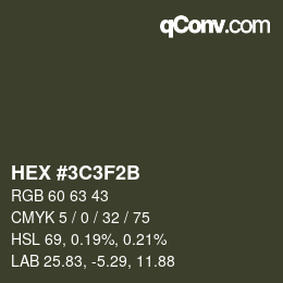 Color code: HEX #3C3F2B | qconv.com