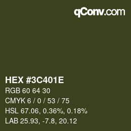 Color code: HEX #3C401E | qconv.com