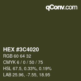 Color code: HEX #3C4020 | qconv.com