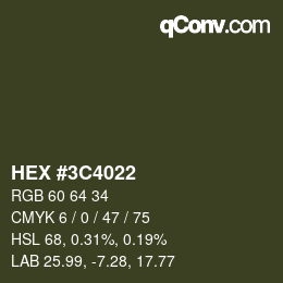 Color code: HEX #3C4022 | qconv.com