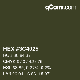 Color code: HEX #3C4025 | qconv.com