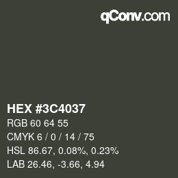 Color code: HEX #3C4037 | qconv.com