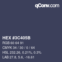 Color code: HEX #3C405B | qconv.com