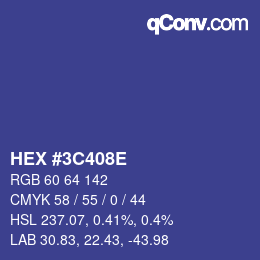 Color code: HEX #3C408E | qconv.com