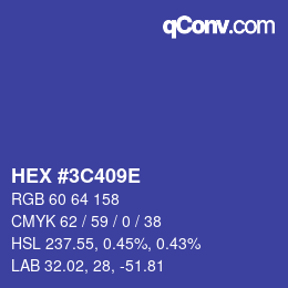 Color code: HEX #3C409E | qconv.com