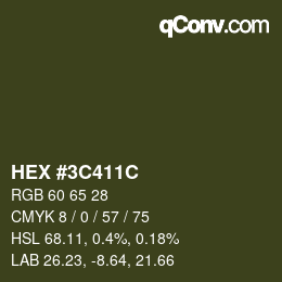 Color code: HEX #3C411C | qconv.com