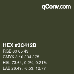 Color code: HEX #3C412B | qconv.com