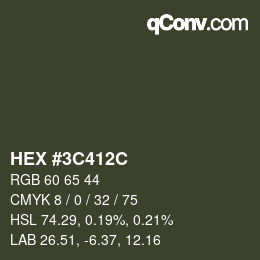 Color code: HEX #3C412C | qconv.com