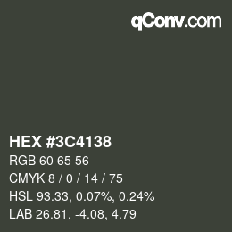 Color code: HEX #3C4138 | qconv.com