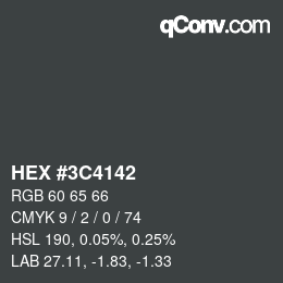 Color code: HEX #3C4142 | qconv.com