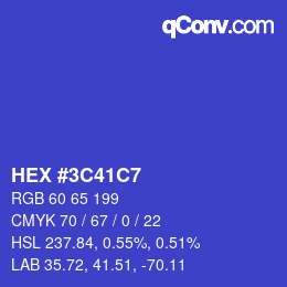Color code: HEX #3C41C7 | qconv.com