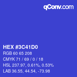 Color code: HEX #3C41D0 | qconv.com