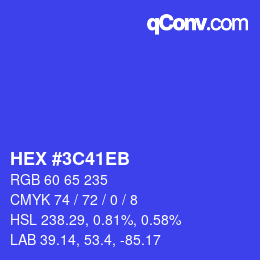 Color code: HEX #3C41EB | qconv.com