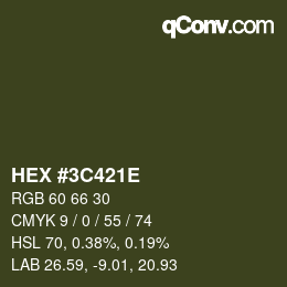 Color code: HEX #3C421E | qconv.com