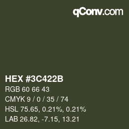 Color code: HEX #3C422B | qconv.com