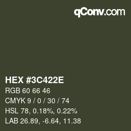 Color code: HEX #3C422E | qconv.com