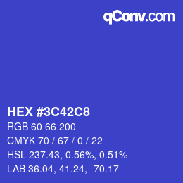 Color code: HEX #3C42C8 | qconv.com