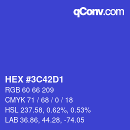 Farbcode: HEX #3C42D1 | qconv.com