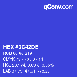 カラーコード: HEX #3C42DB | qconv.com