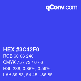 Color code: HEX #3C42F0 | qconv.com