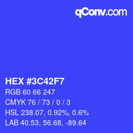 Color code: HEX #3C42F7 | qconv.com