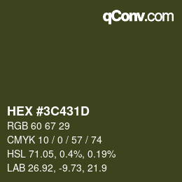 カラーコード: HEX #3C431D | qconv.com