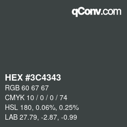 Color code: HEX #3C4343 | qconv.com