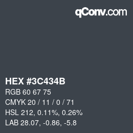 Farbcode: HEX #3C434B | qconv.com
