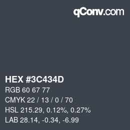 Color code: HEX #3C434D | qconv.com