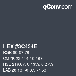 Color code: HEX #3C434E | qconv.com