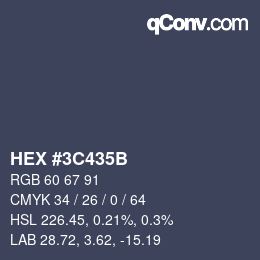 Color code: HEX #3C435B | qconv.com