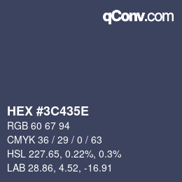 Color code: HEX #3C435E | qconv.com