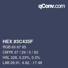 Color code: HEX #3C435F | qconv.com