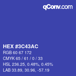 Color code: HEX #3C43AC | qconv.com