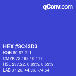 Color code: HEX #3C43D3 | qconv.com