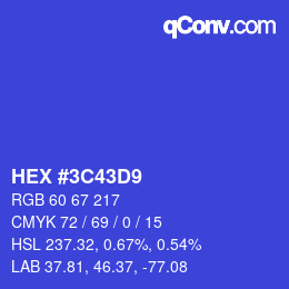 Color code: HEX #3C43D9 | qconv.com