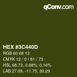 Color code: HEX #3C440D | qconv.com