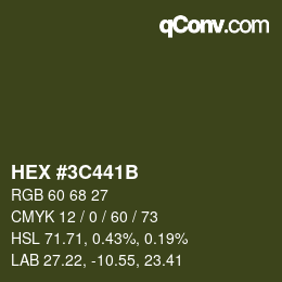 Color code: HEX #3C441B | qconv.com