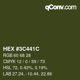 Color code: HEX #3C441C | qconv.com