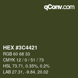 Color code: HEX #3C4421 | qconv.com