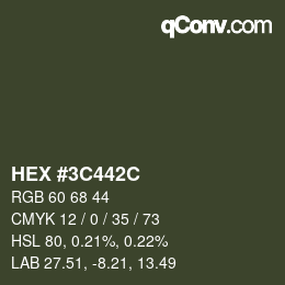 Color code: HEX #3C442C | qconv.com