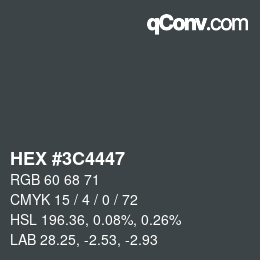 Color code: HEX #3C4447 | qconv.com