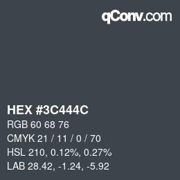 Color code: HEX #3C444C | qconv.com