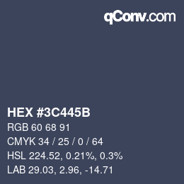 Color code: HEX #3C445B | qconv.com