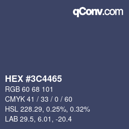 Color code: HEX #3C4465 | qconv.com