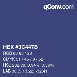 Color code: HEX #3C447B | qconv.com